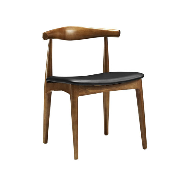 Simple Wood Combine With Leather Chair